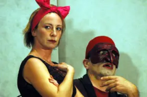 Columbine und Pantalone in Arlecchino&Co, werkraumtheater graz