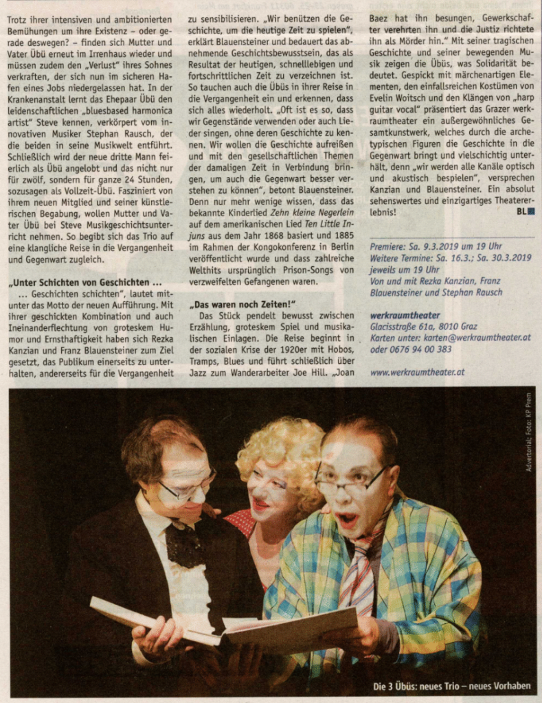Theater Aktuell Presse | Kulturzeitung 80 | There is a little Song