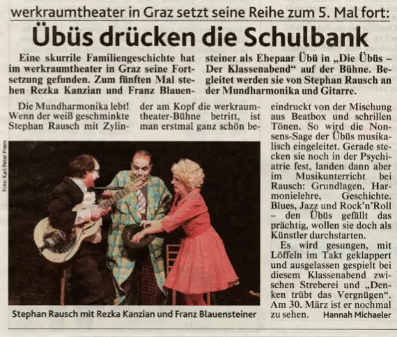 Theater Aktuell Presse | Hanna Michaela, Besprechung, Kronenzeitung