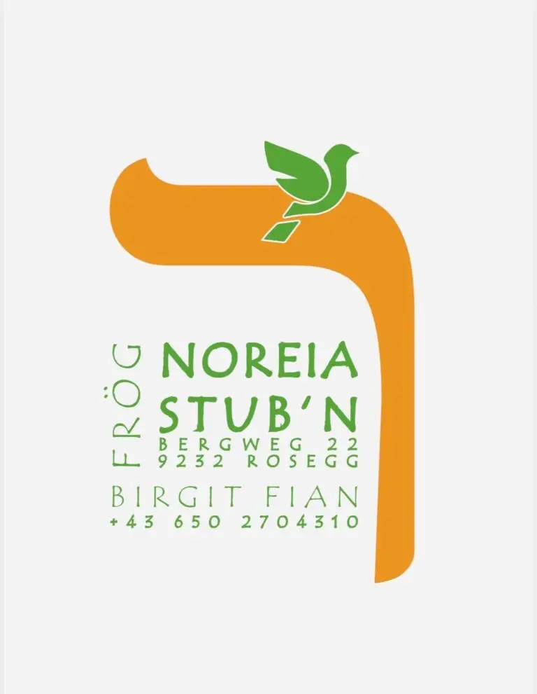 Veranstaltungsort, Logo der Noreia Stubn zur Ankündigung einer Lesung mit Rezka Kanzian