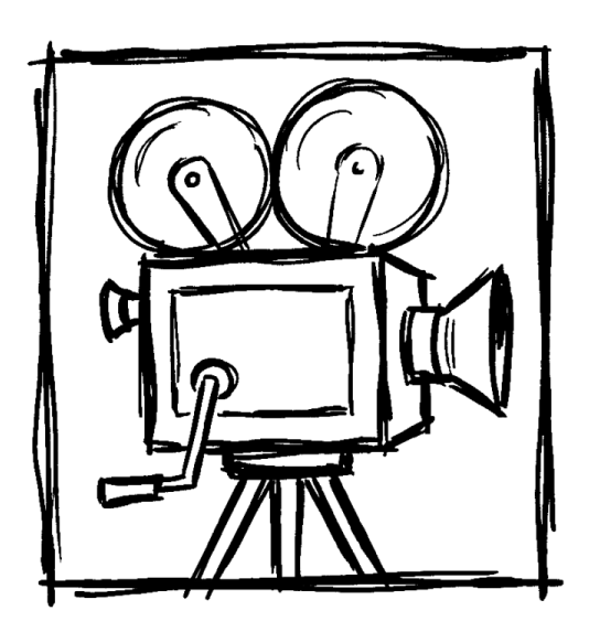 übüRetrospektiv - Handgezeichnetes analoges Kamera-Icon der übüFamily